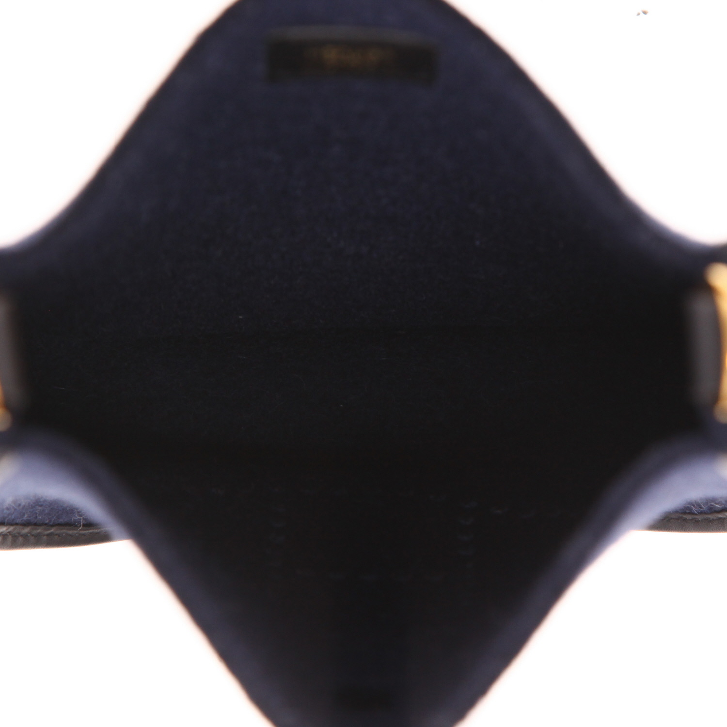 Sac bandoulière Hermès  Mini Evelyne en feutrine bleue et cuir - Detail D3