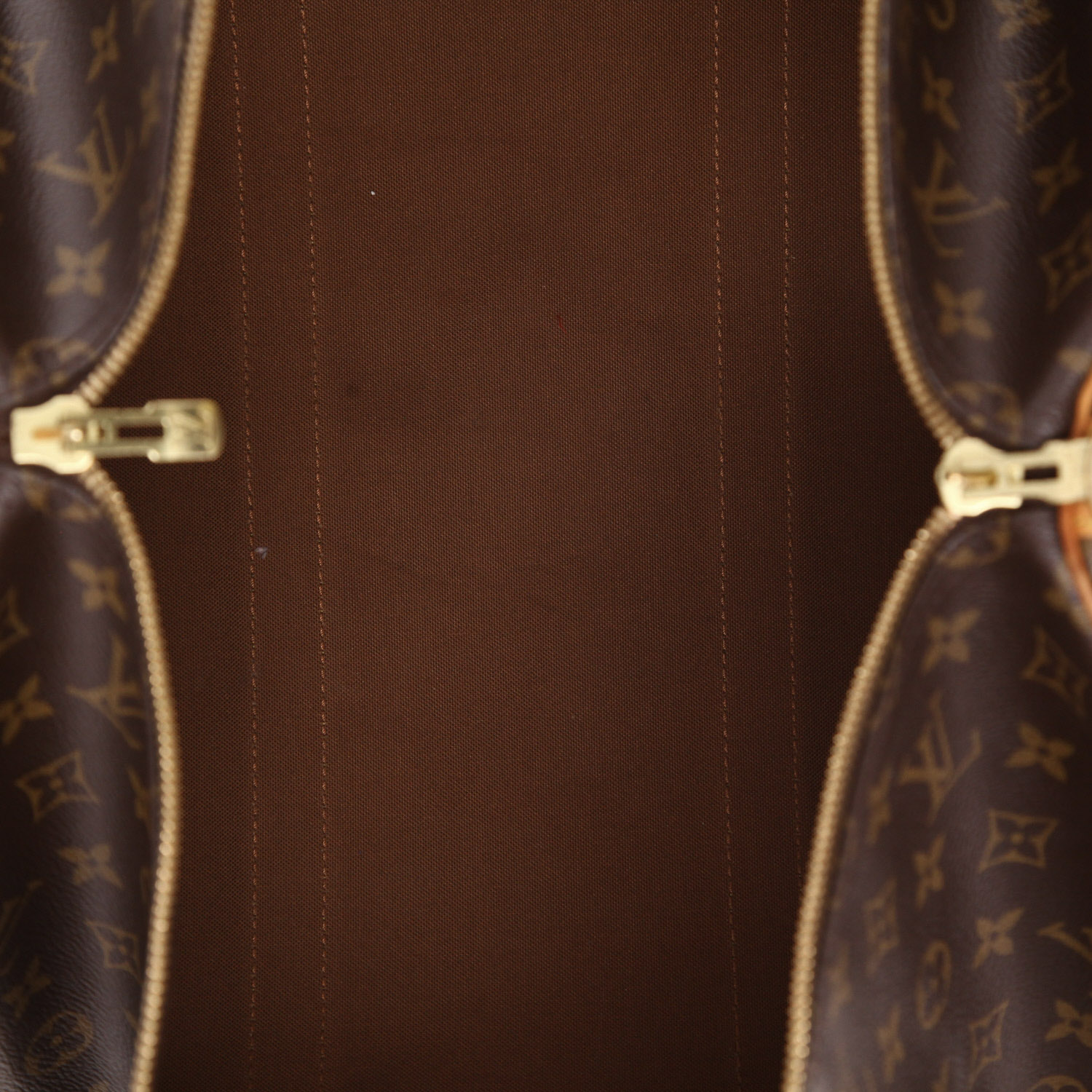 Louis Vuitton  Keepall 50 travel bag  in brown monogram canvas  and natural leather - Detail D3