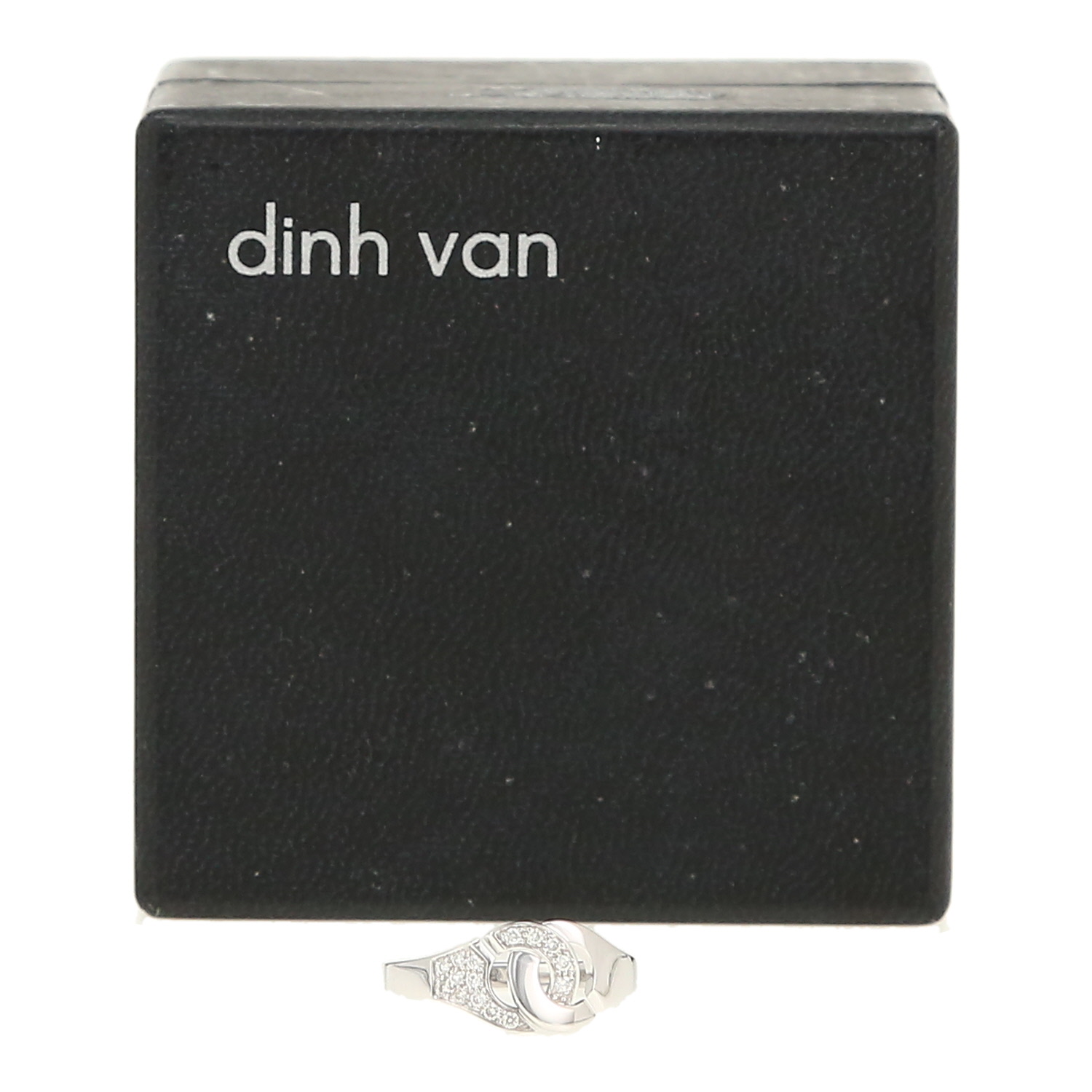 Dinh Van Menottes ring in white gold and diamonds - Detail D2