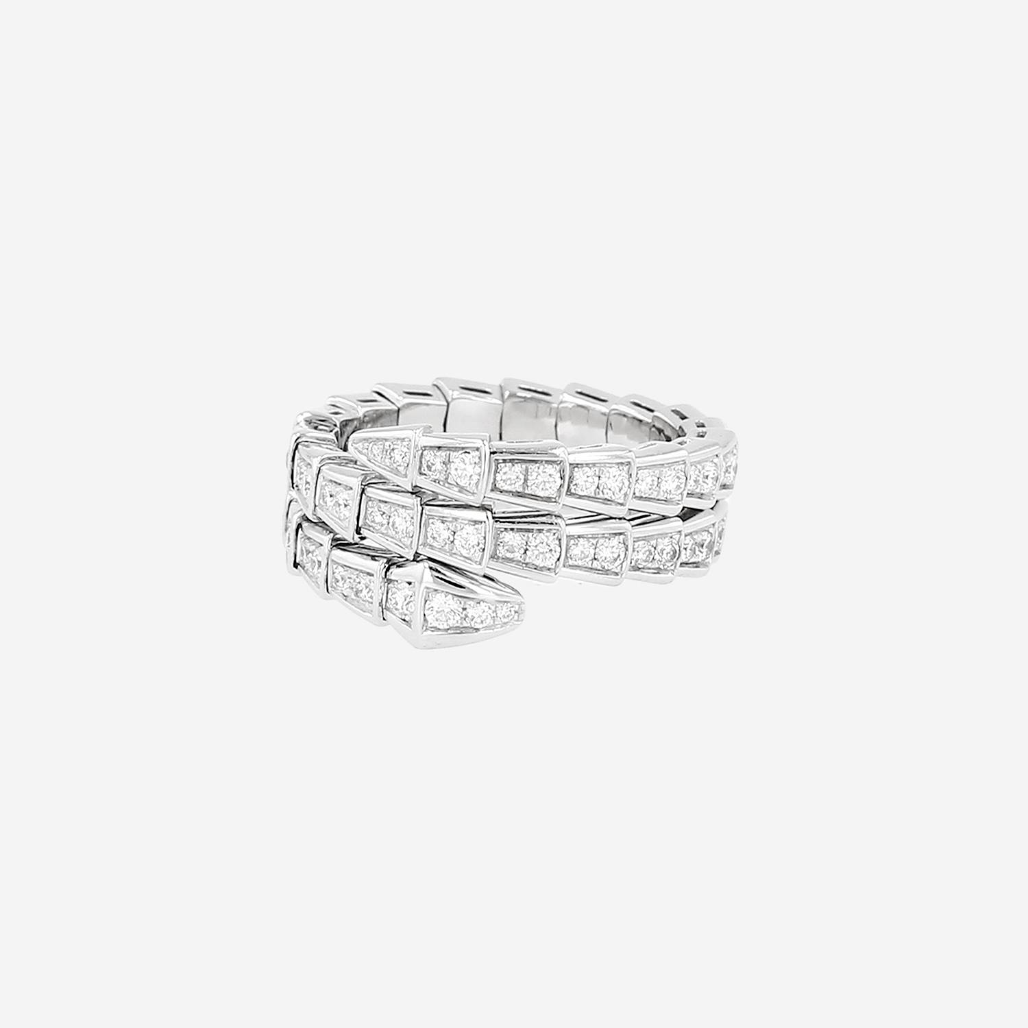 Bulgari Serpenti Viper ring in white gold and diamonds