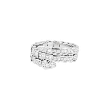 Bulgari Serpenti Viper ring in white gold and diamonds