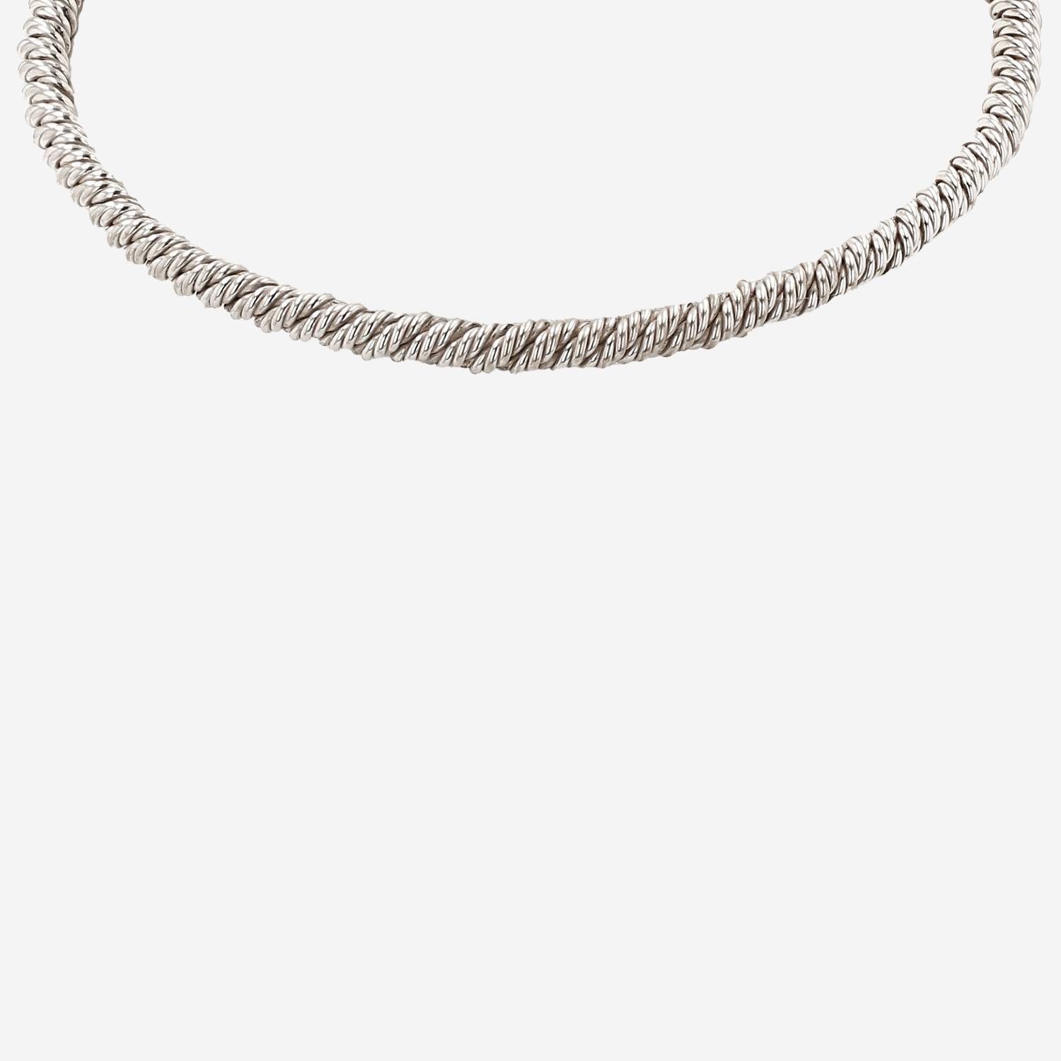 Collier semi-rigide Hermès  en argent