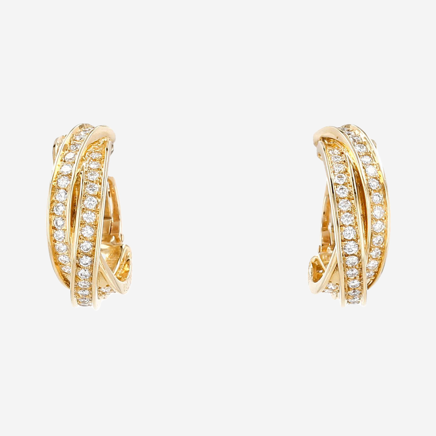 Cartier Trinity earrings in yellow gold and diamonds