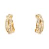 Cartier Trinity earrings in yellow gold and diamonds - 00pp thumbnail