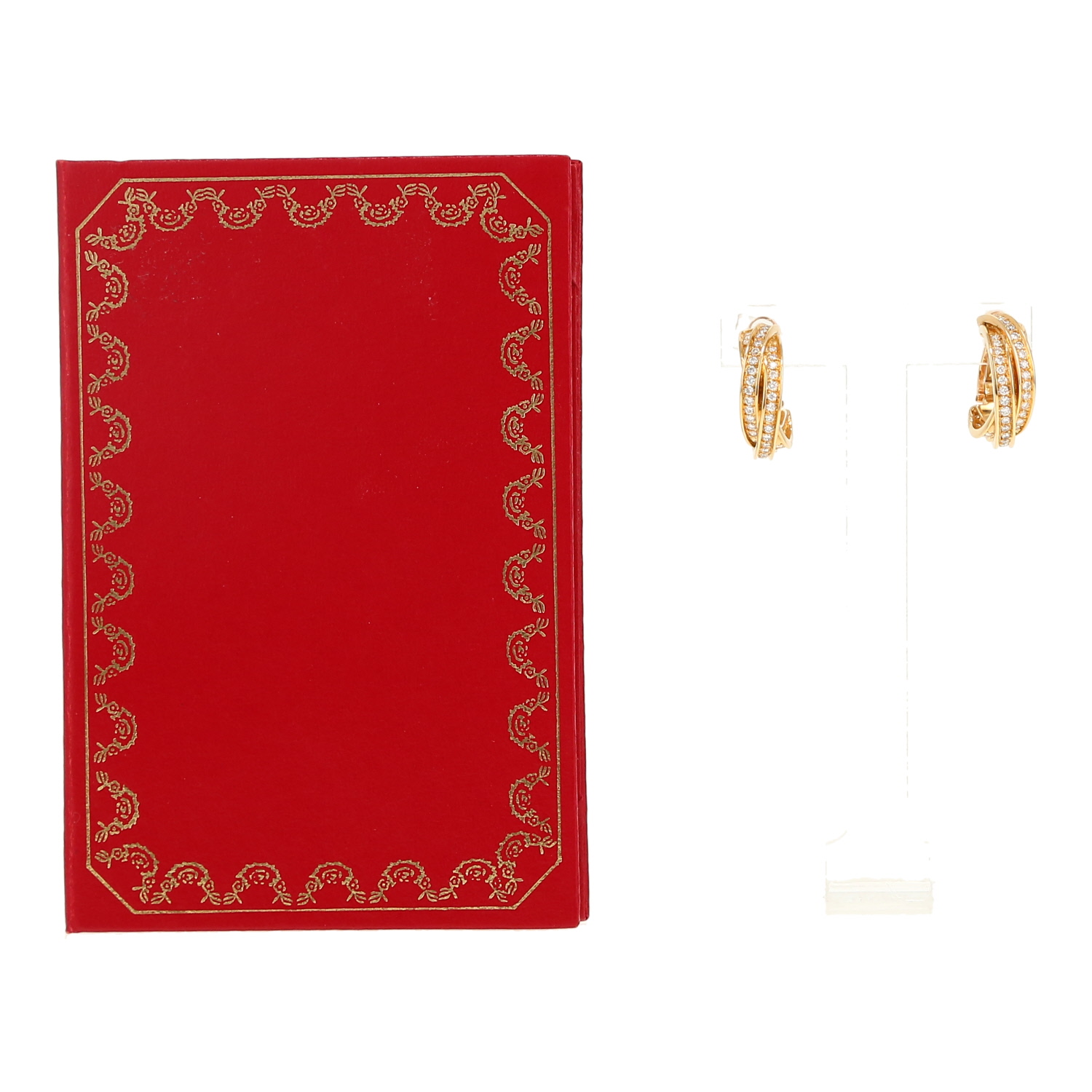 Cartier Trinity earrings in yellow gold and diamonds - Detail D2