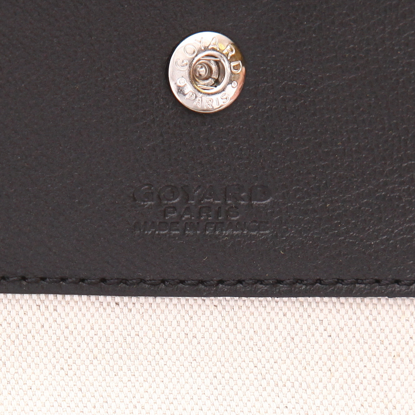 Bolso Cabás Goyard  Saint-Louis en tela Goyardine negra y cuero negro - Detail D2