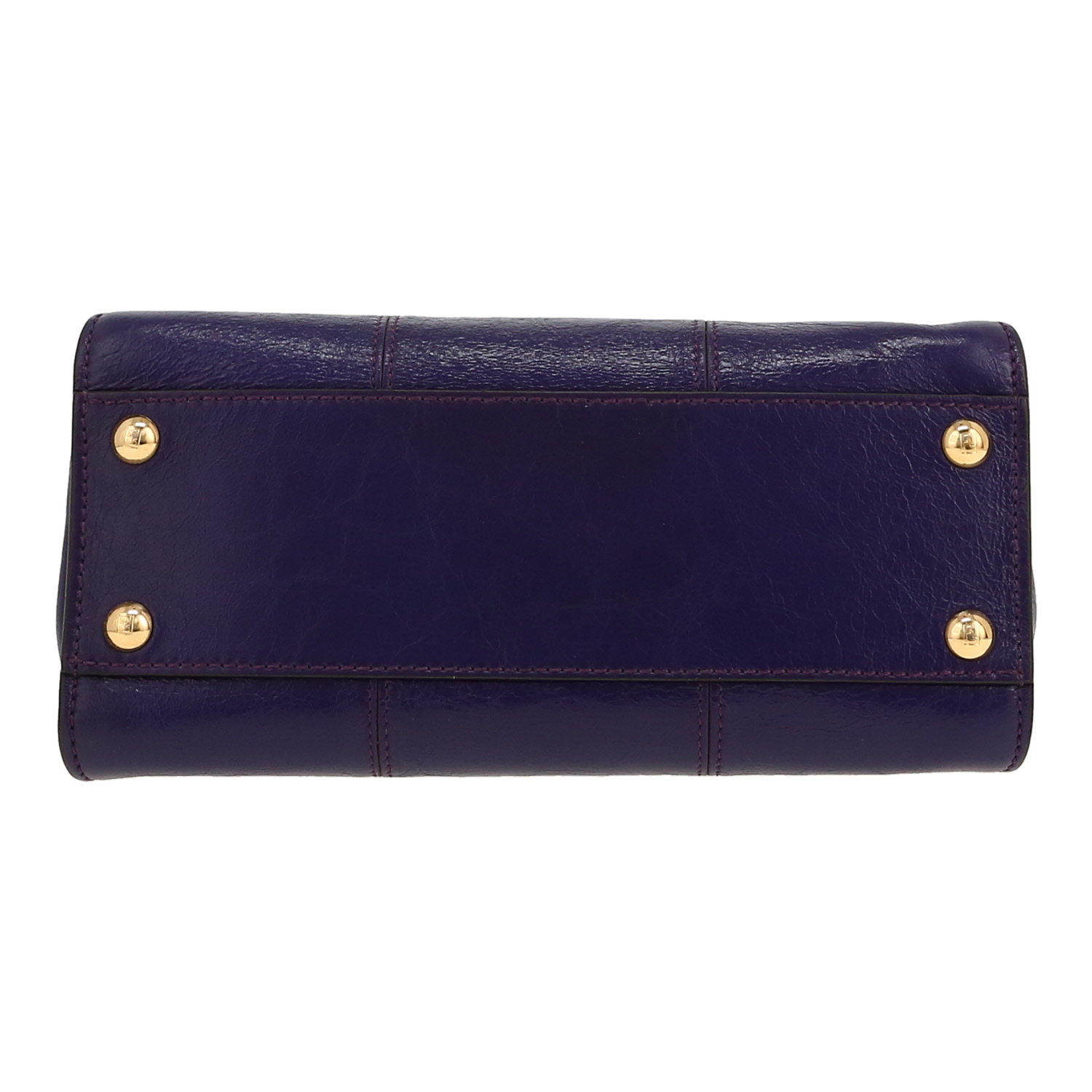 Bolso de mano Fendi  Peekaboo mini  en cuero esmaltado violeta - Detail D1