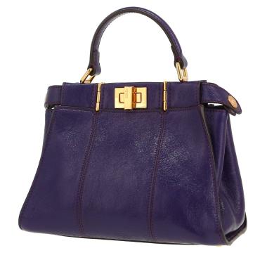 Borsa Fendi  Peekaboo mini  in pelle lucida viola