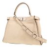 Fendi  Peekaboo handbag  in ecru grained leather - 00pp thumbnail