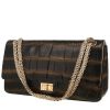 Chanel  2.55 large model  shoulder bag  in black and gold crocodile - 00pp thumbnail