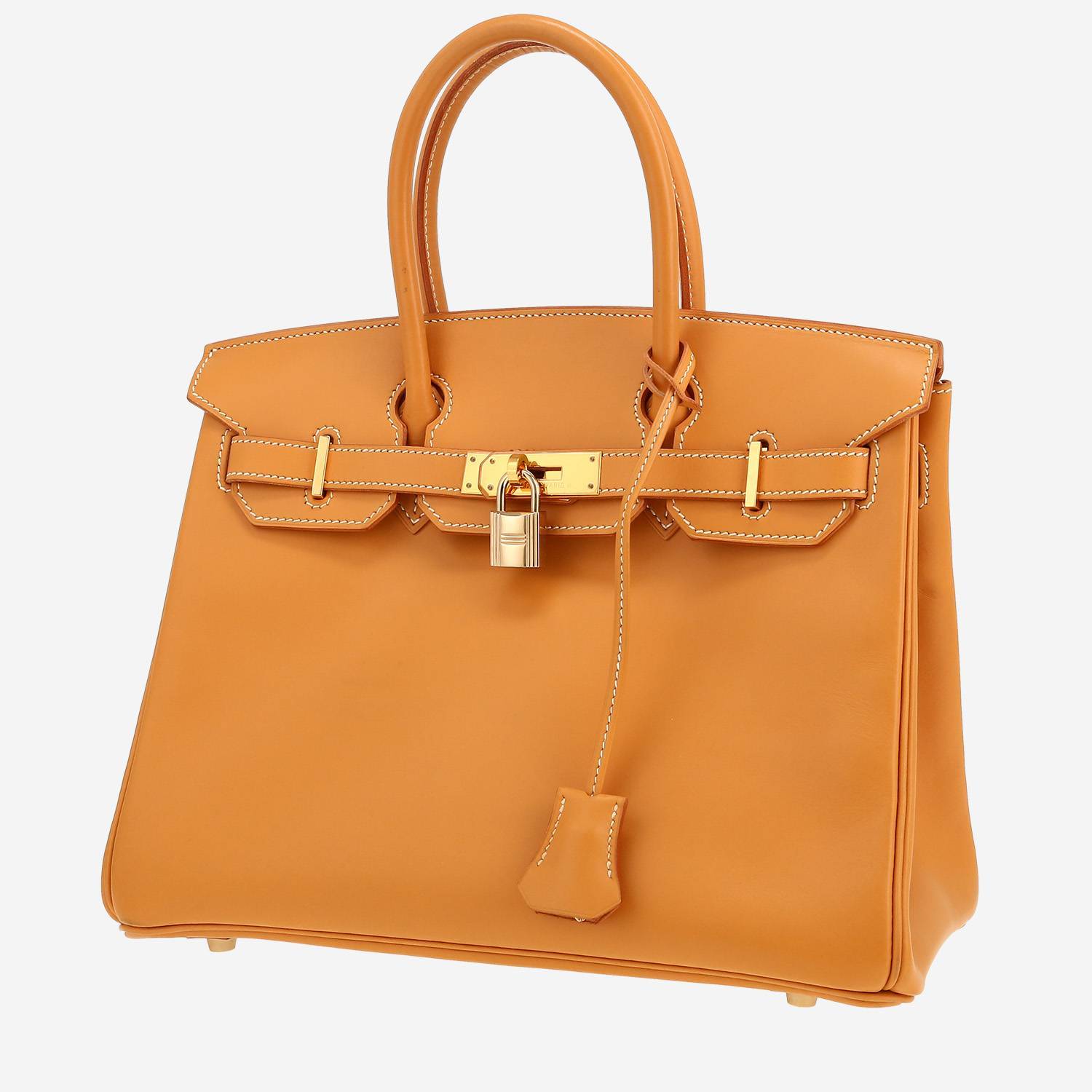 Hermès  Birkin 30 cm handbag  in gold Chamonix  leather