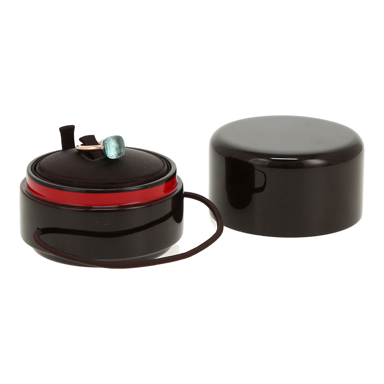 Bague Pomellato Nudo Classic en or rose, or blanc et topaze - Detail D2