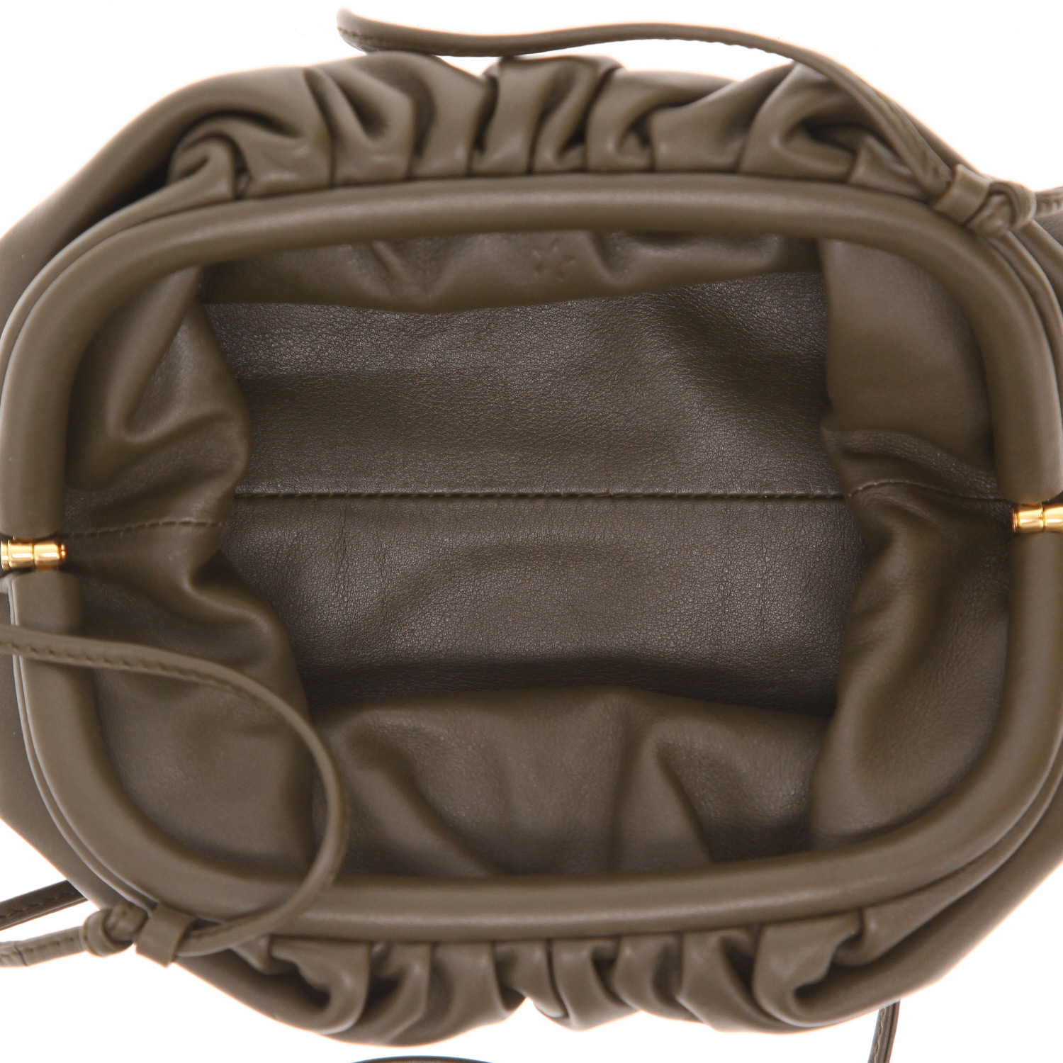 Bolso/bolsito Bottega Veneta  Pouch en cuero caqui - Detail D3
