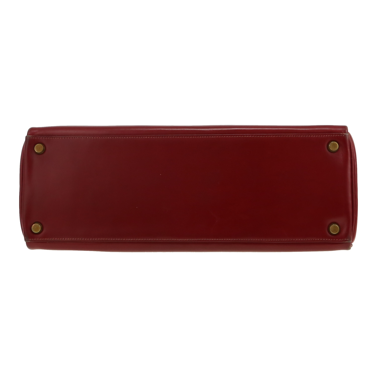 Hermès  Kelly 32 cm handbag  in burgundy box leather - Detail D1