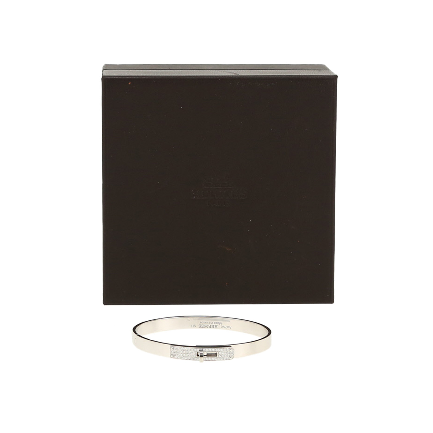 Bracciale Hermès Kelly modello piccolo in oro bianco e diamanti
