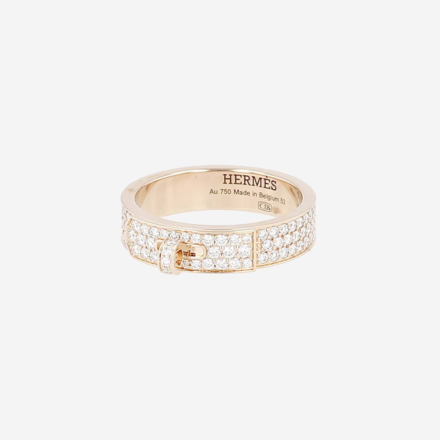 Bague Hermès Kelly en or rose et diamants