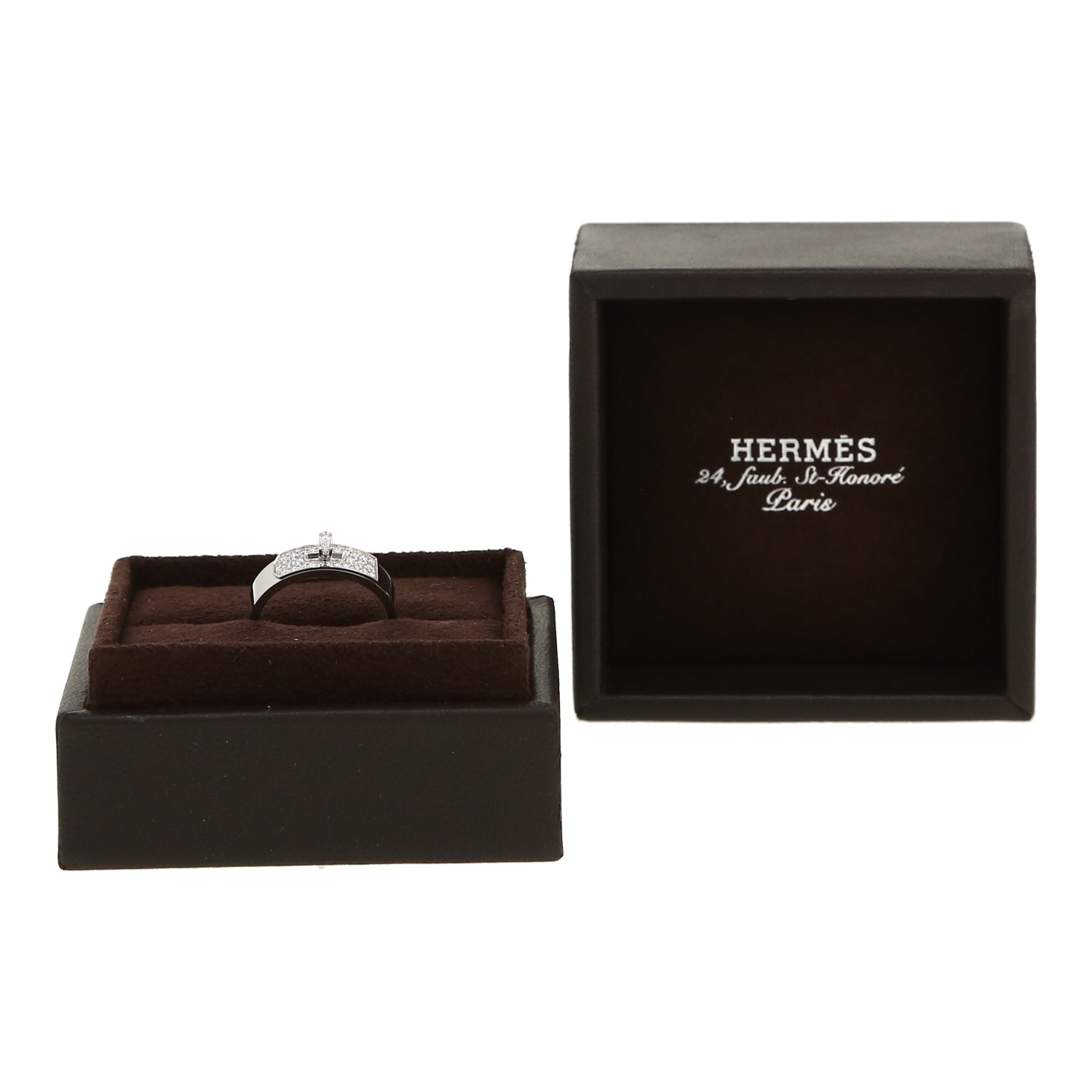 Hermès Kelly ring in white gold and diamonds - Detail D2