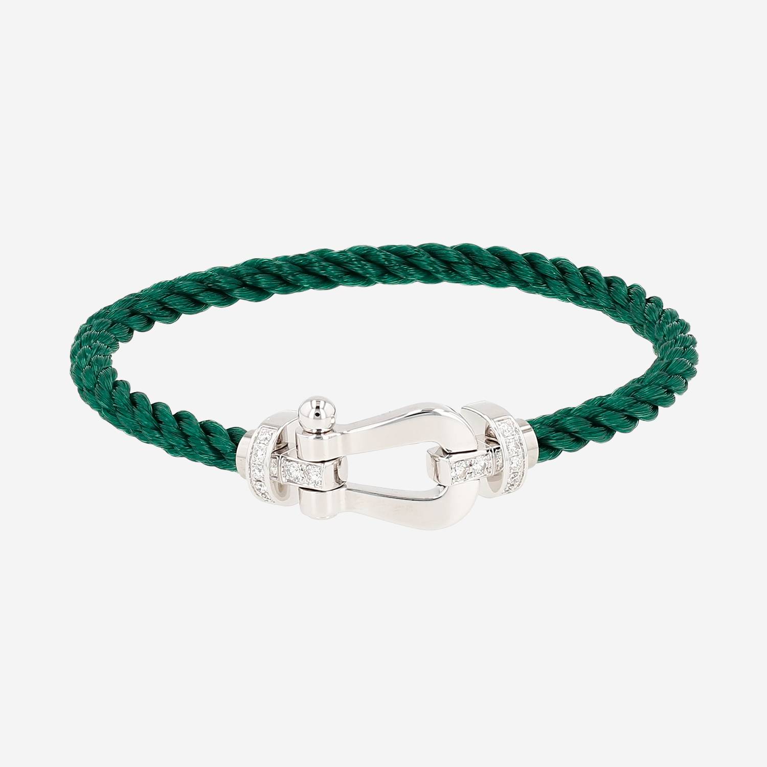 Fred Force 10 large model bracelet in white gold and diamonds