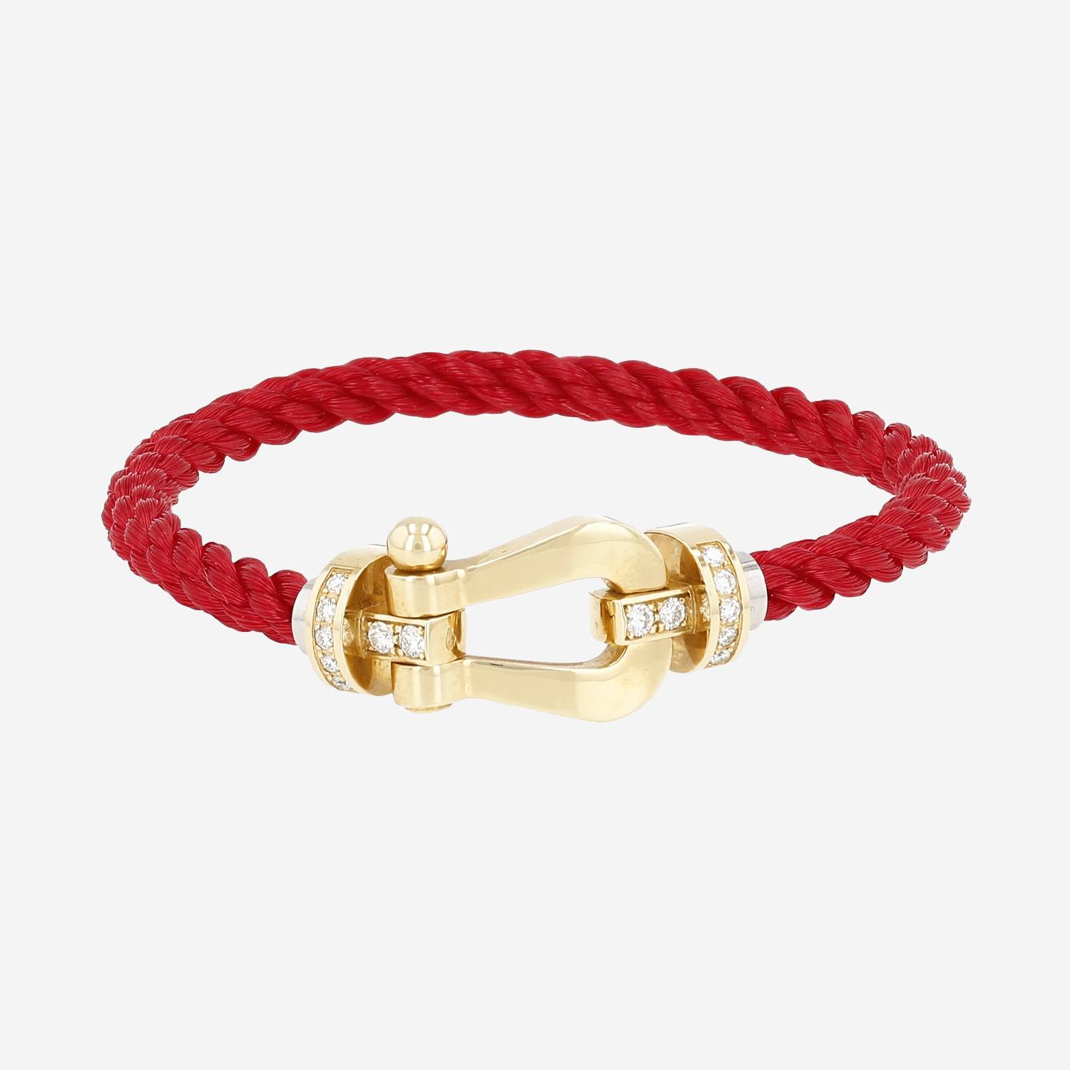 Brazalete Fred Force 10 modelo grande de oro amarillo y diamantes