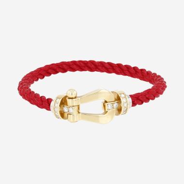 Bracelet Fred Force 10 grand modèle en or jaune et diamants