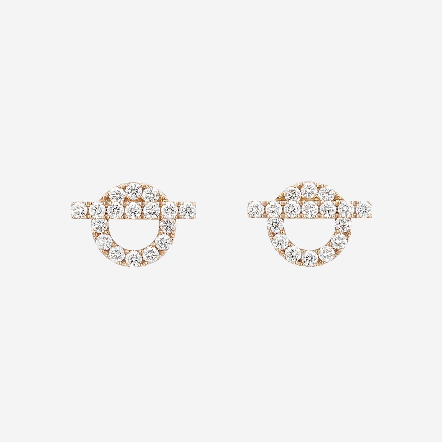 Pendientes Hermès Finesse de oro rosa y diamantes