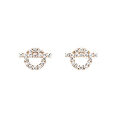 Pendientes Hermès Finesse de oro rosa y diamantes