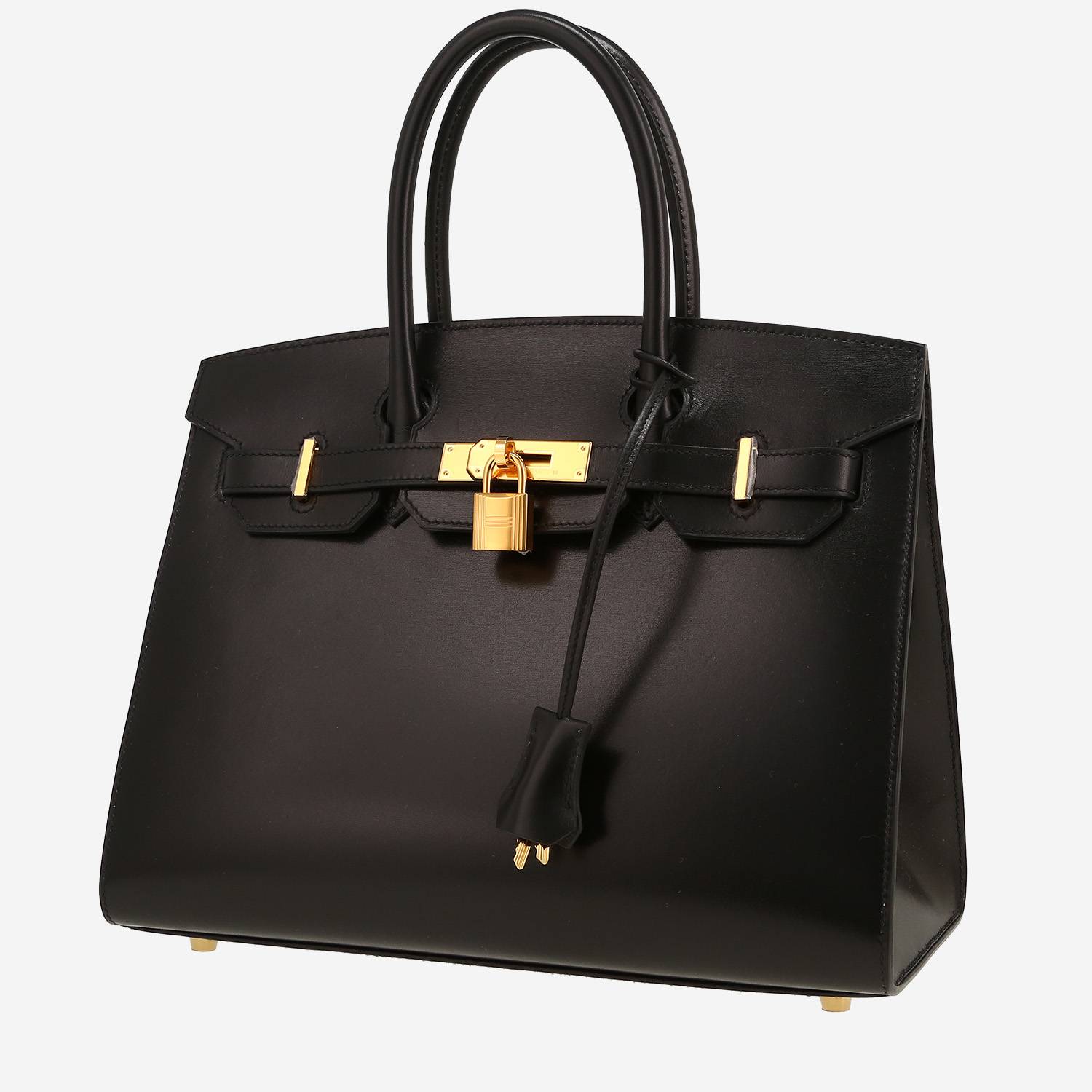 Hermès  Birkin 30 cm handbag  in black box leather