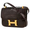 Hermès  Constance handbag  in brown crocodile - 00pp thumbnail