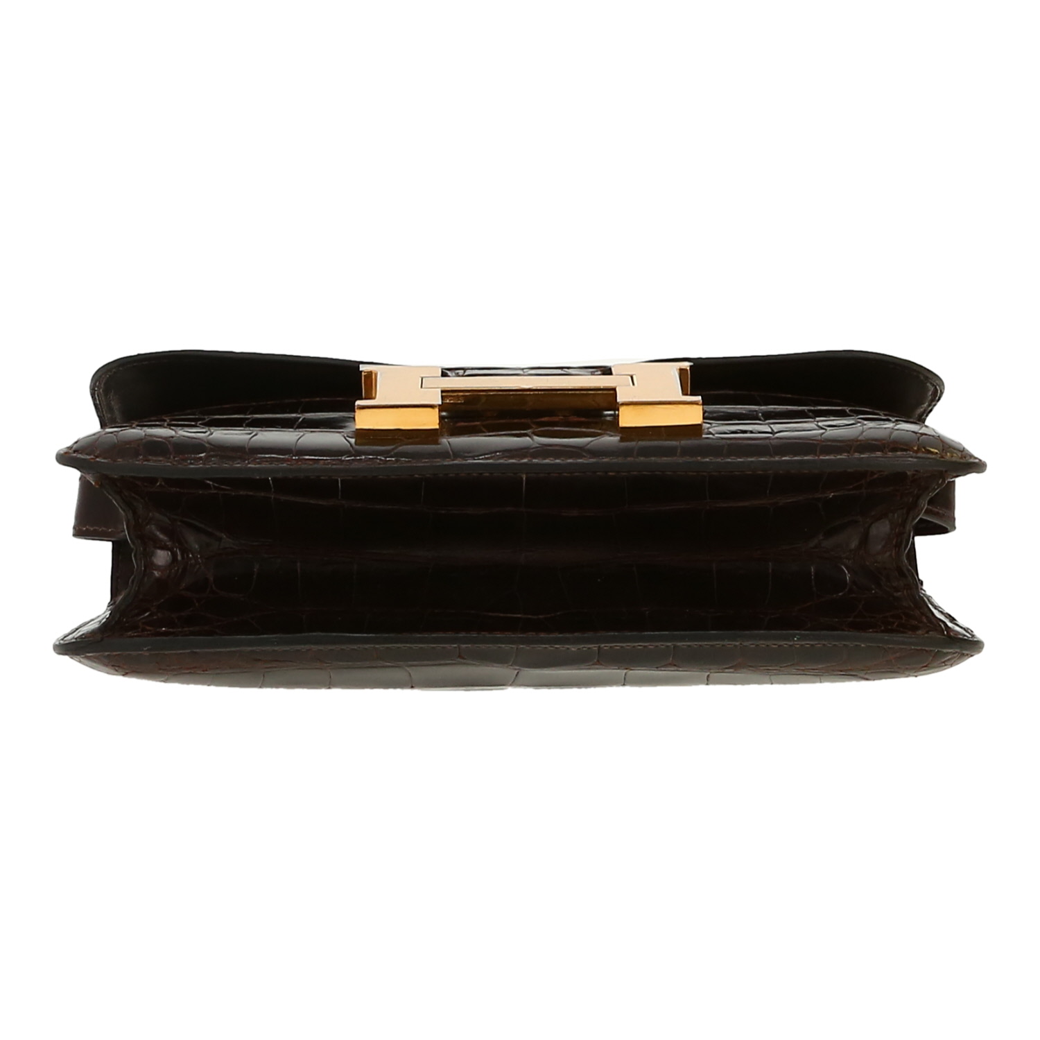 Hermès  Constance handbag  in brown crocodile - Detail D1