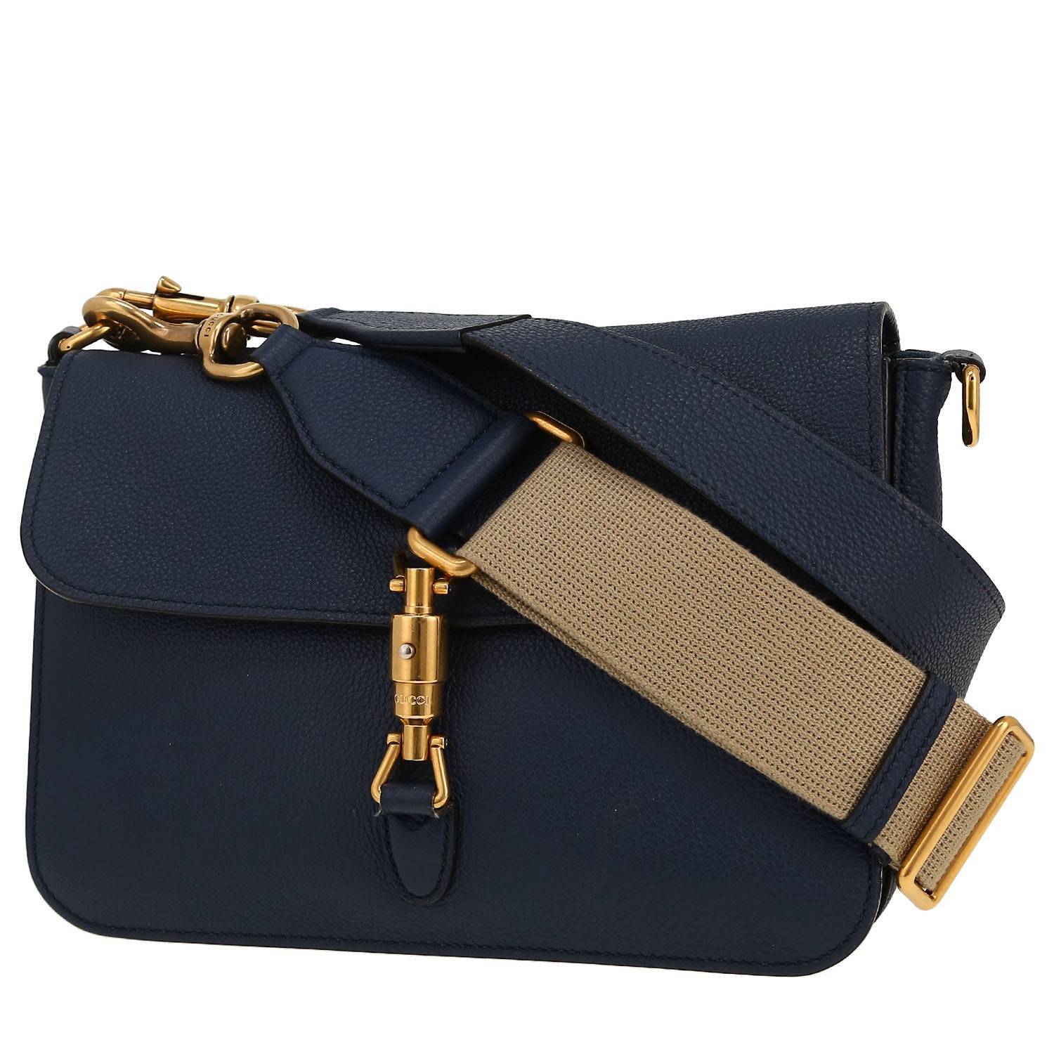Borsa a tracolla Gucci  Jackie Soft in pelle martellata blu
