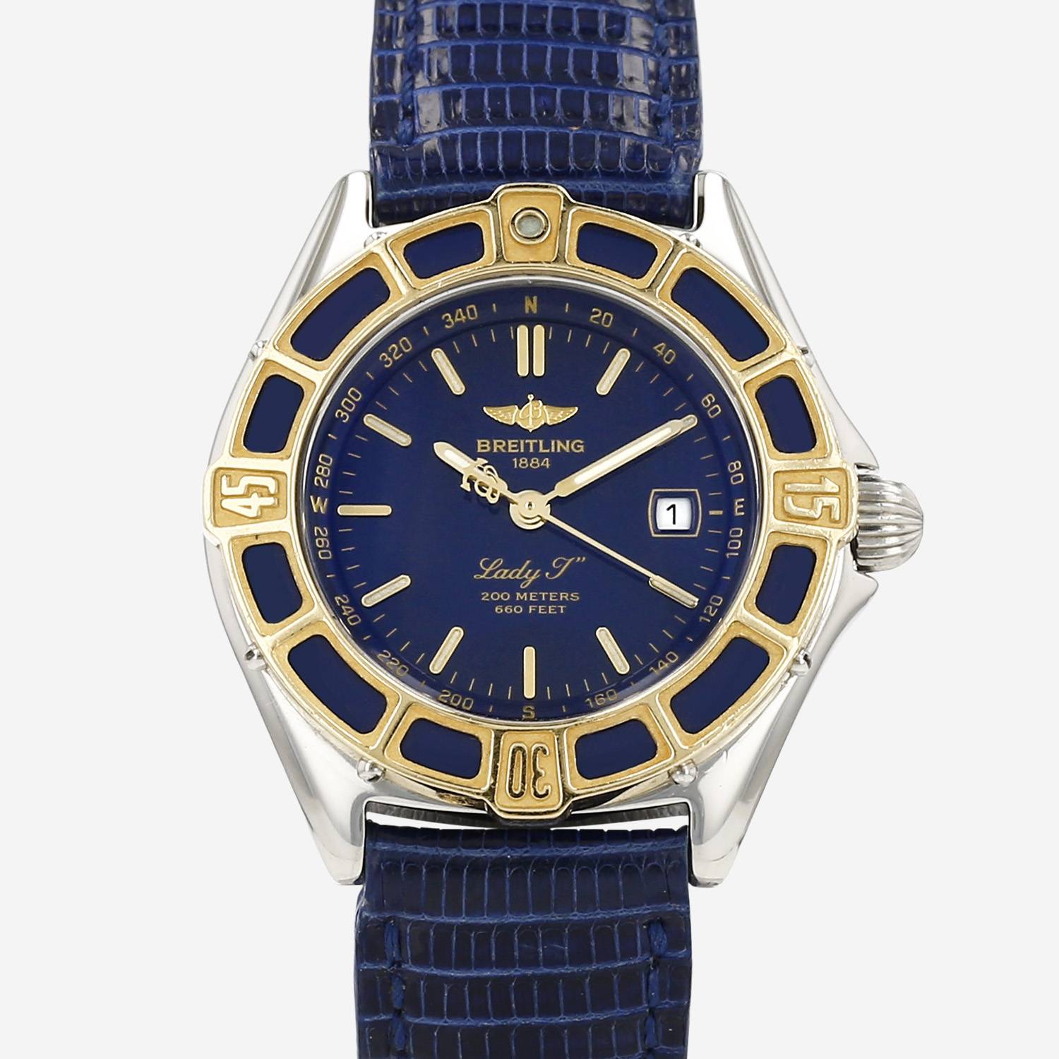 Montre Breitling Lady J Class en acier et plaqué or Vers 2000