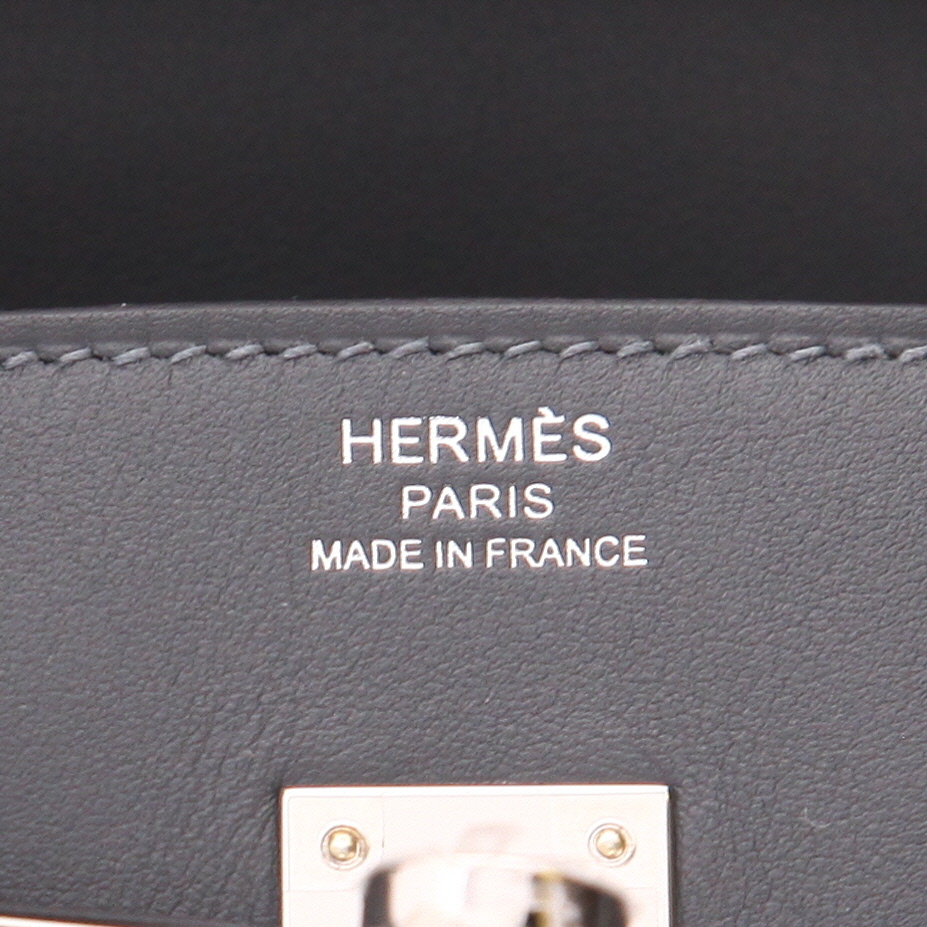 Hermès  Birkin 25 cm handbag  in Gris Misty Swift leather - Detail D2