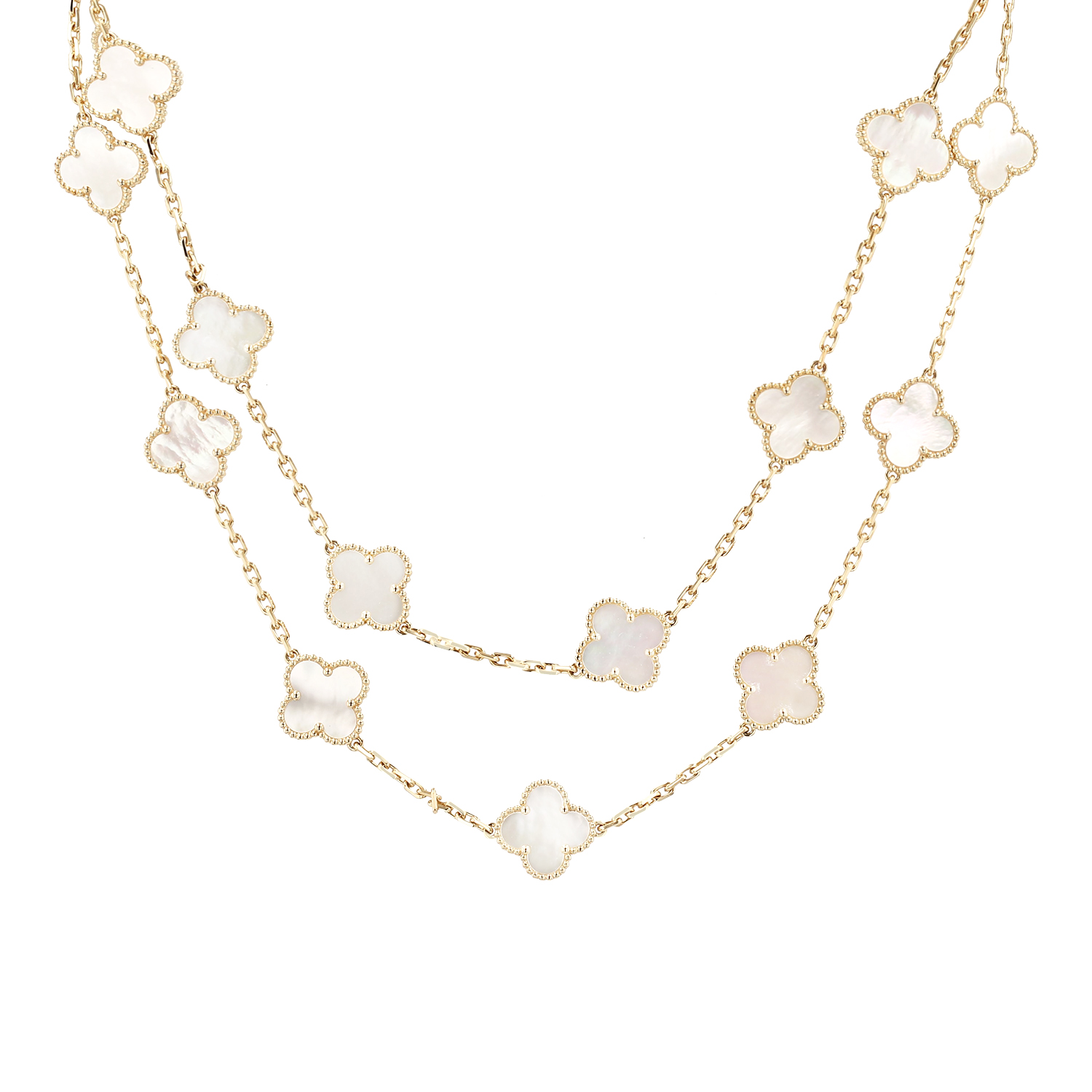 Sautoir Van Cleef 
Arpels Vintage Alhambra en or jaune et nacre - 00pp