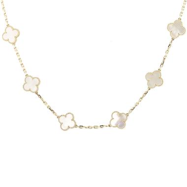 Sautoir Van Cleef & Arpels Vintage Alhambra en or jaune et nacre