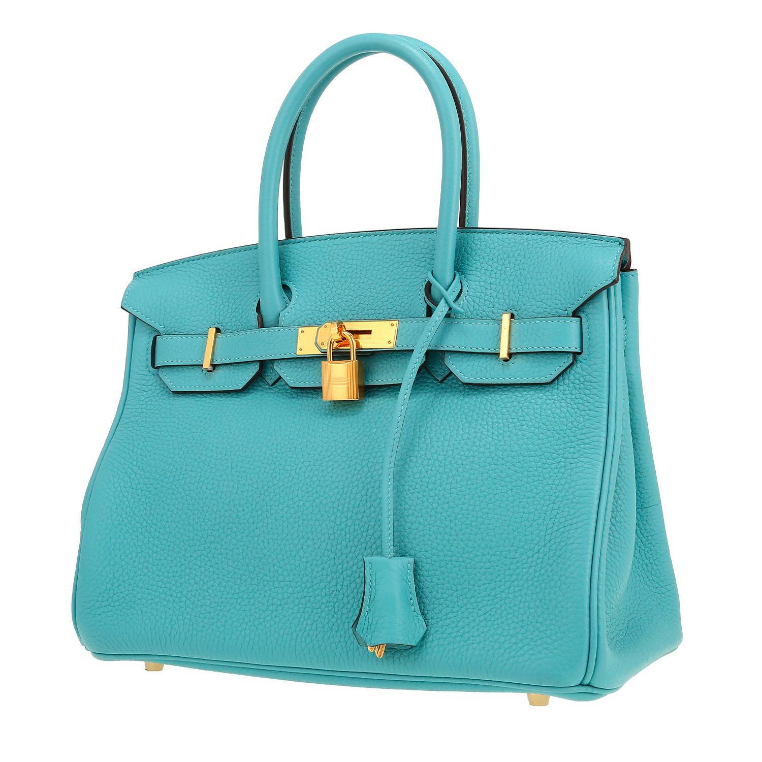 Sac à main Hermès  Birkin 30 cm en cuir togo Bleu Saphir