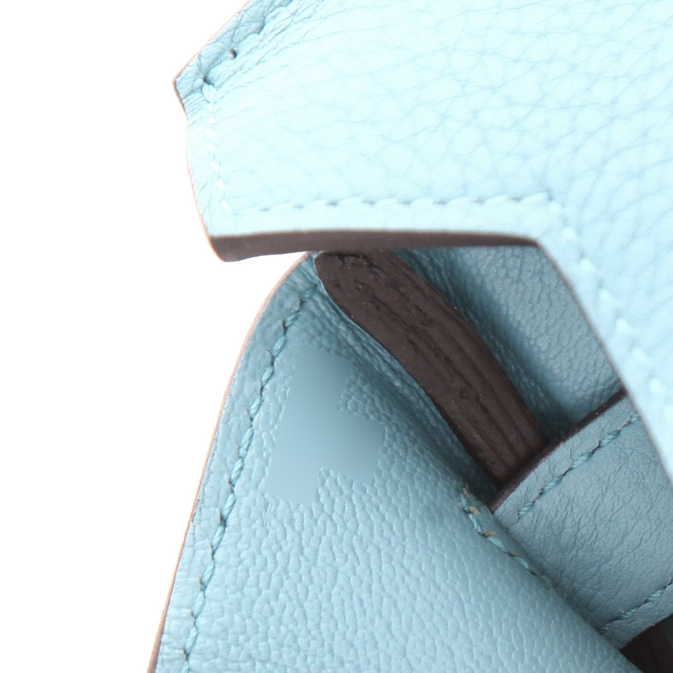 Hermès  Birkin 30 cm handbag  in Sapphire Blue togo leather - Detail D4