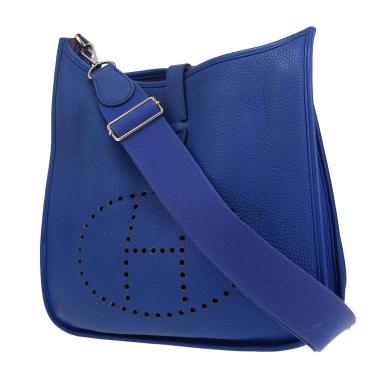 Bolso bandolera Hermès  Evelyne III en cuero togo azul