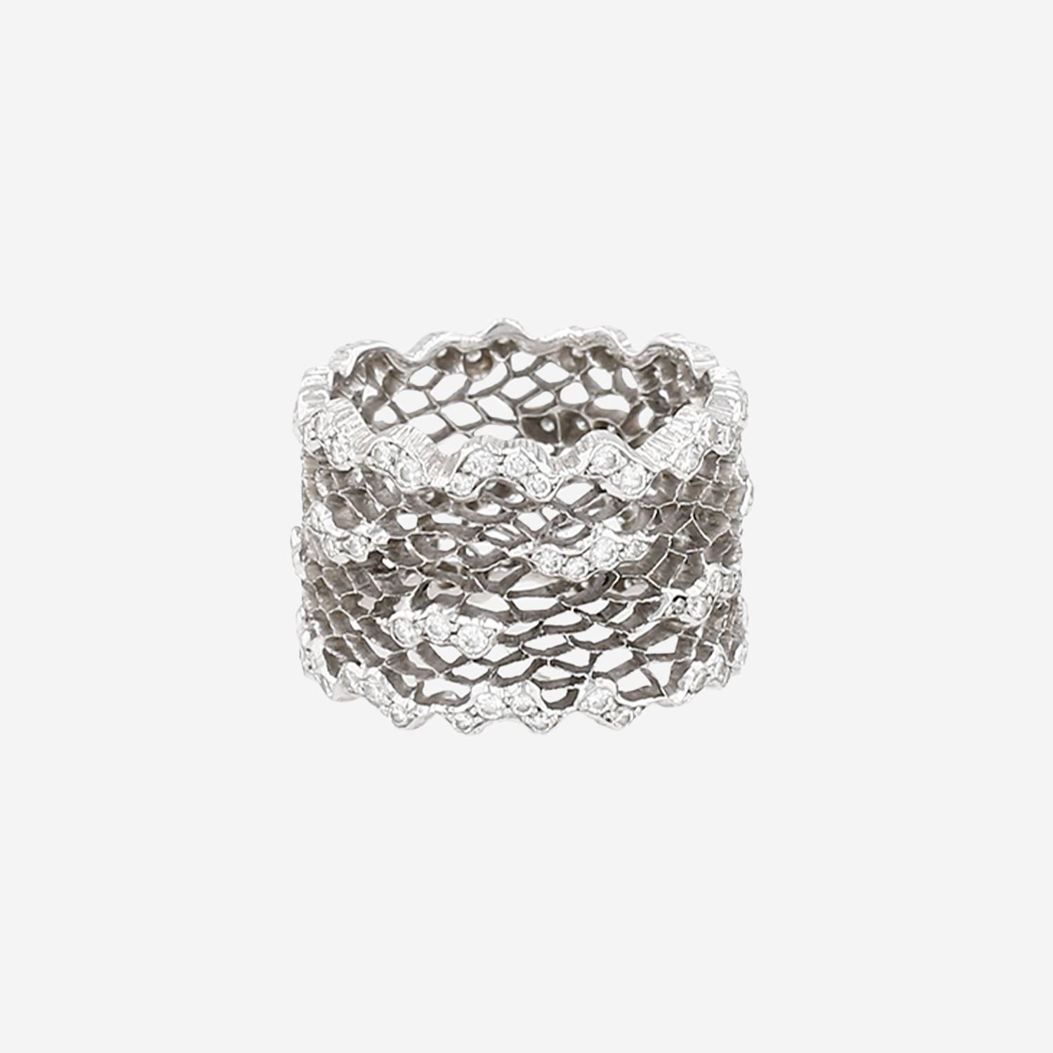Buccellati Tulle ring in white gold and diamonds