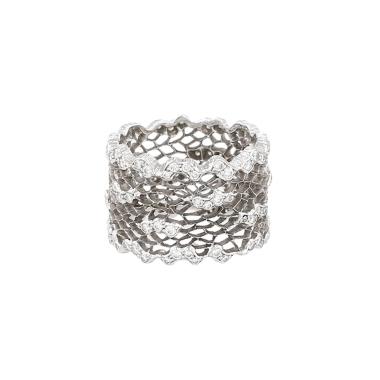 Buccellati Tulle ring in white gold and diamonds