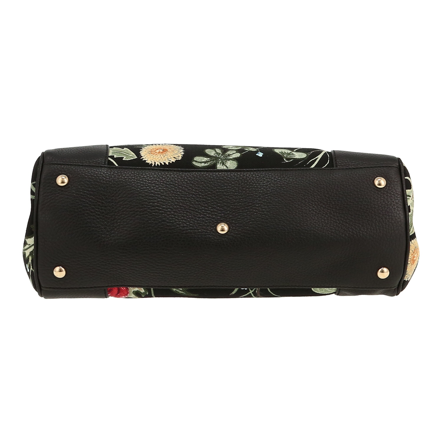 Gucci   handbag  in black canvas  and black leather - Detail D1