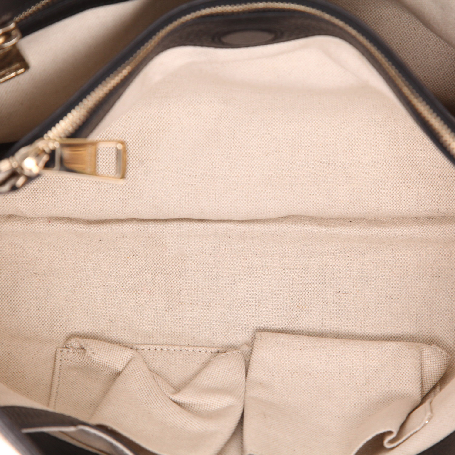 Gucci   handbag  in black canvas  and black leather - Detail D3
