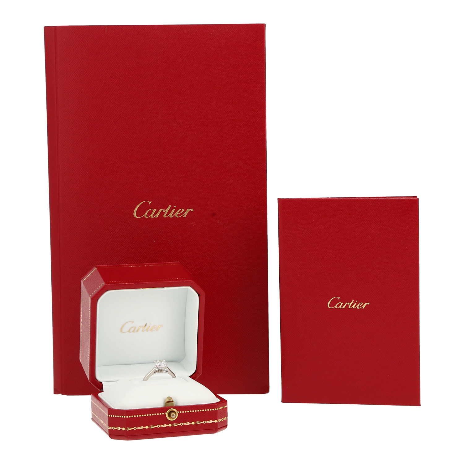 Cartier 1895 solitaire ring in platinium and diamond - Detail D2