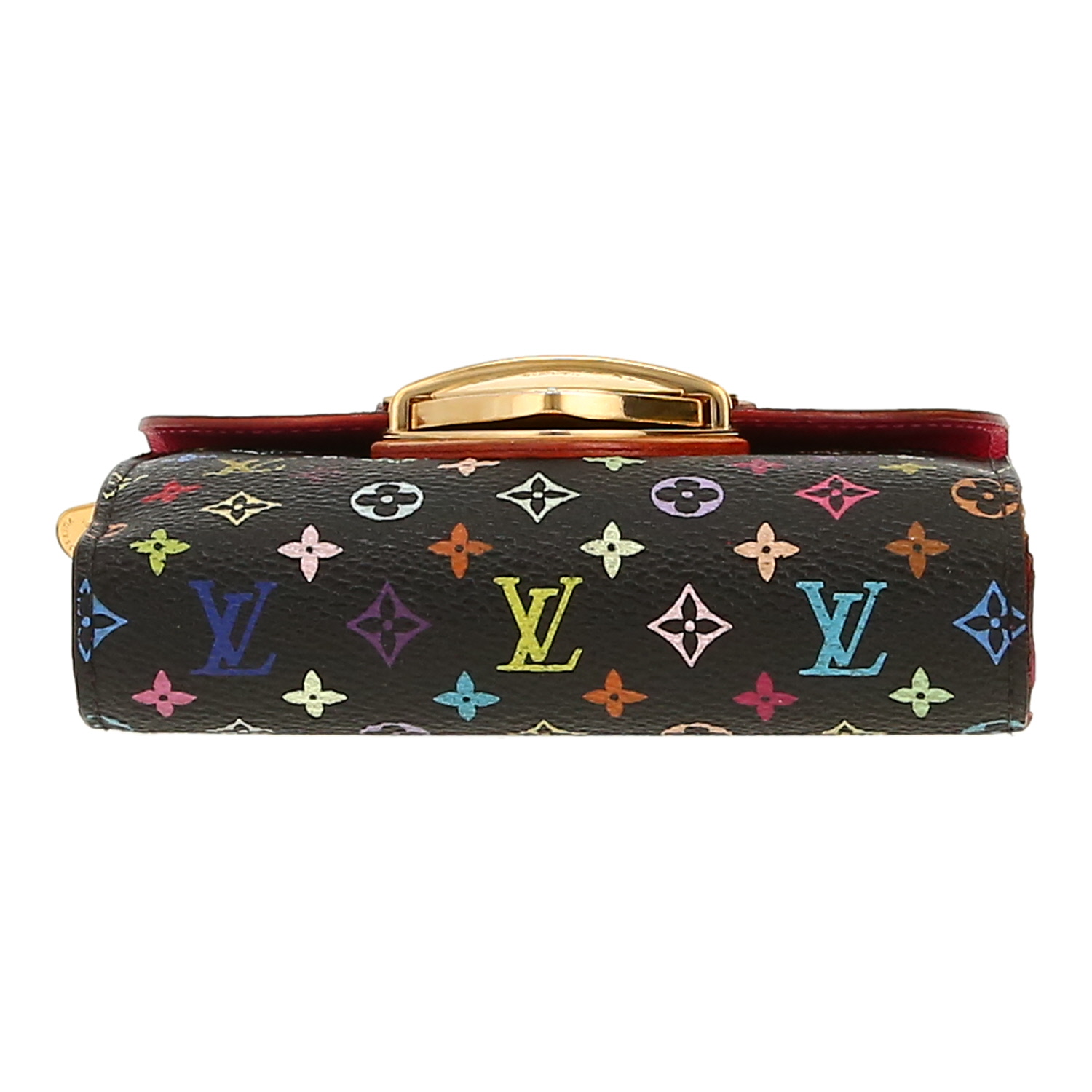 Louis Vuitton   wallet  in multicolor and black monogram canvas  and natural leather - Detail D1