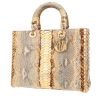 Borsa Dior  Lady Dior modello grande  in pitone beige e dorato - 00pp thumbnail