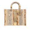 Dior  Lady Dior large model  handbag  in beige and gold python - 360 thumbnail