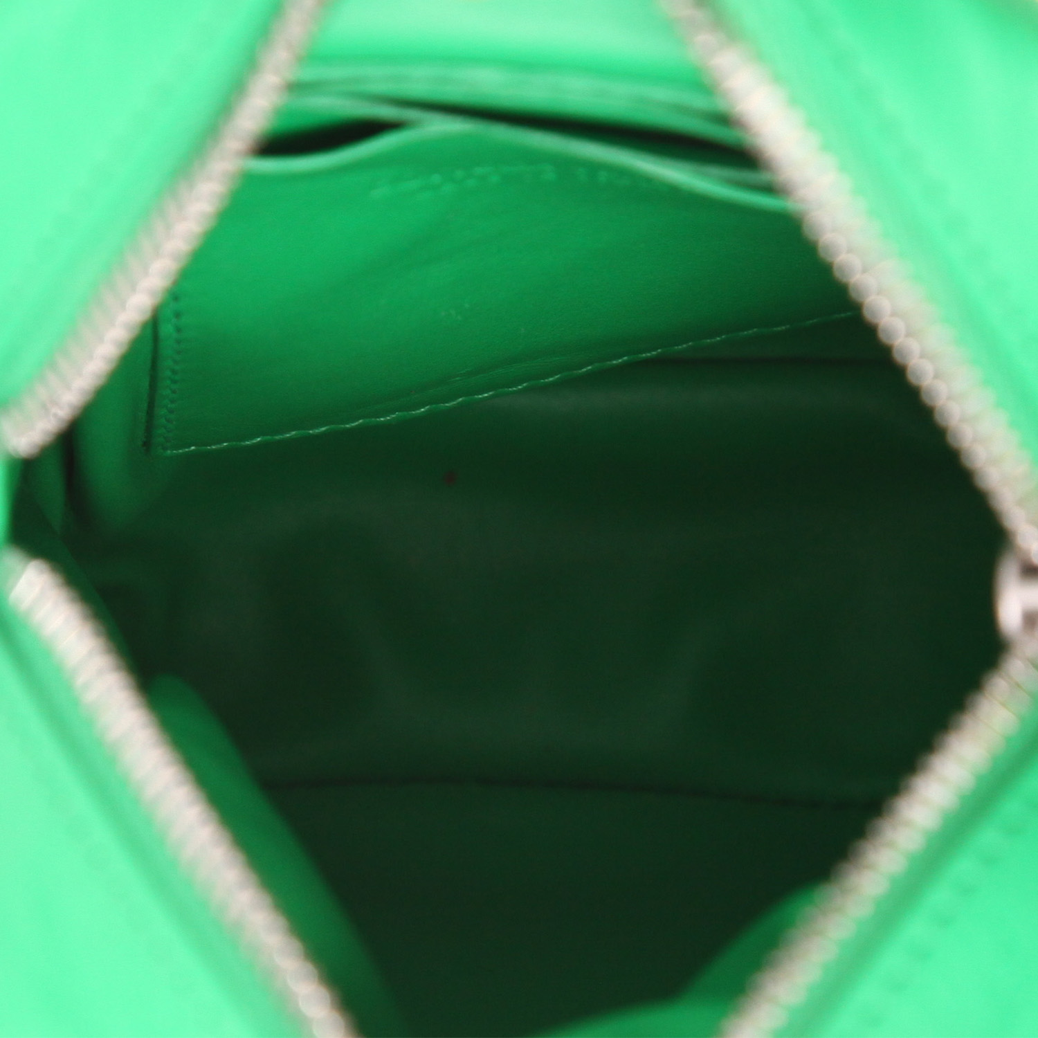 Sac bandoulière Bottega Veneta   mini  en cuir tressé vert et cuir vert - Detail D3