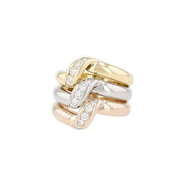 Bague Cartier Trois ors en 3 ors et diamants