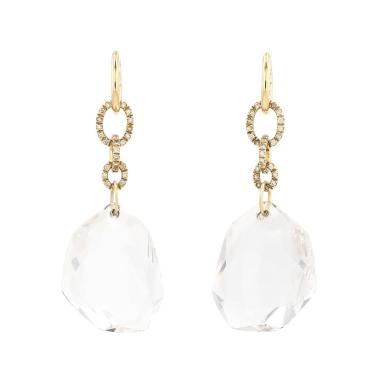 Orecchini H. Stern Temptation Rock in oro giallo, diamanti brown e cristallo di rocca