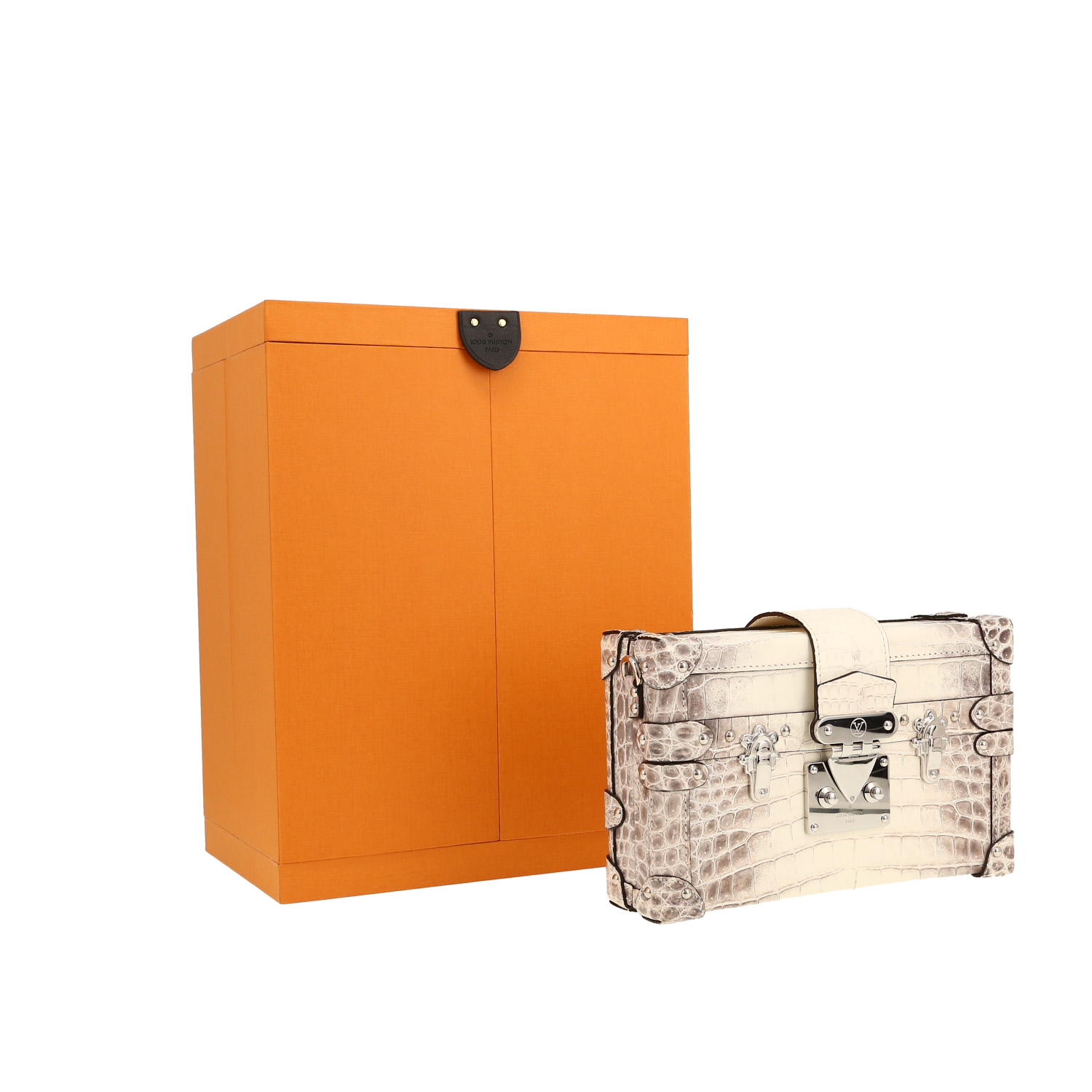 Baul Louis Vuitton  Petite Malle Himalaya en cocodrilo niloticus blanco - Detail D5