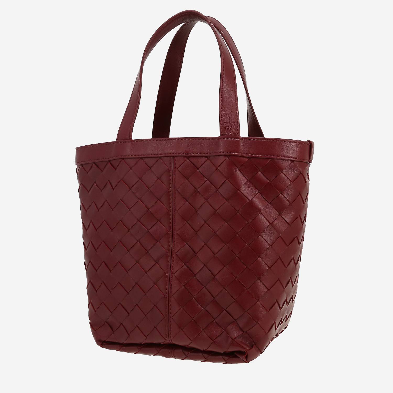 Bolso de mano Bottega Veneta  Flip Flap en cuero intrecciato color burdeos